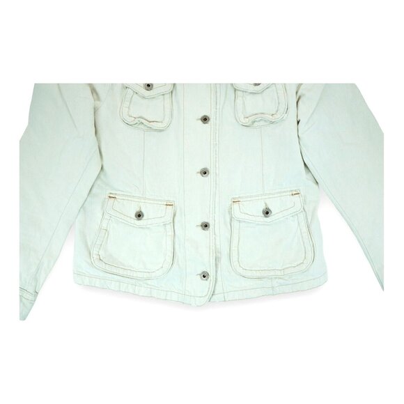 Ralph Lauren RL Polo Jeans Barton Military Denim Jacket Women's Size‎ XL Ivory - Picture 4 of 7